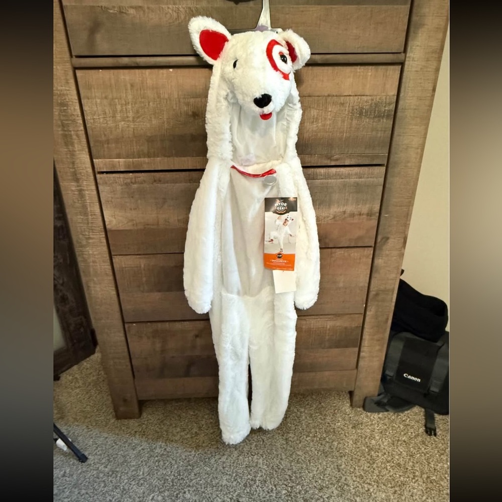 Target White and Red Bullseye Dog Costume for Kids